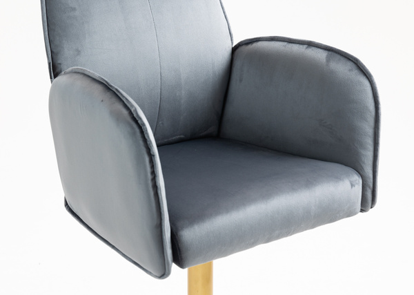 FOTEL HR280KW GRAFITOWY WELUR ZŁOTA PODSTAWA