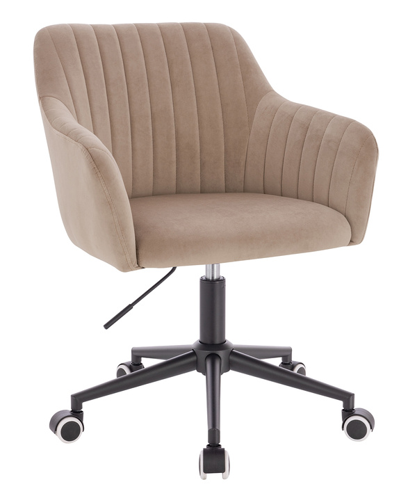 FOTEL HR190K LATTE WELUR CZARNA PODSTAWA