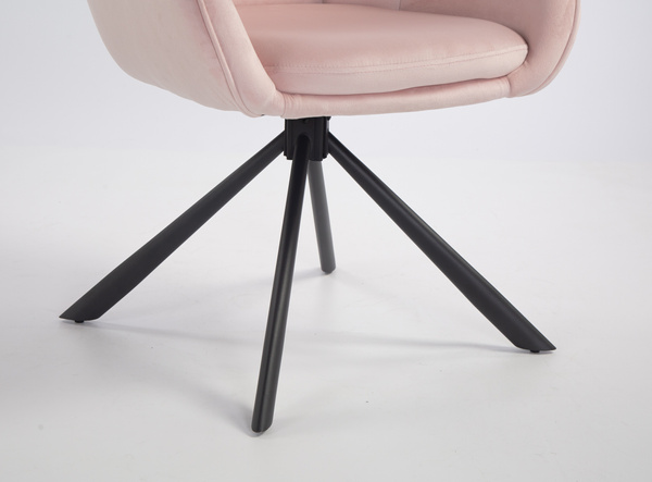 HOKER HR2055 PUDROWY RÓŻ WELUR CZARNY PAJĄK