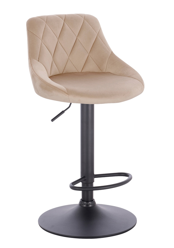 FOTEL HR1054W LATTE WELUR CZARNA PODSTAWA
