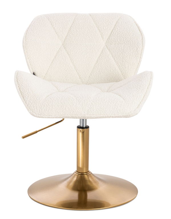 FOTEL HR111N KREMOWY BARANEK ZŁOTA PODSTAWA