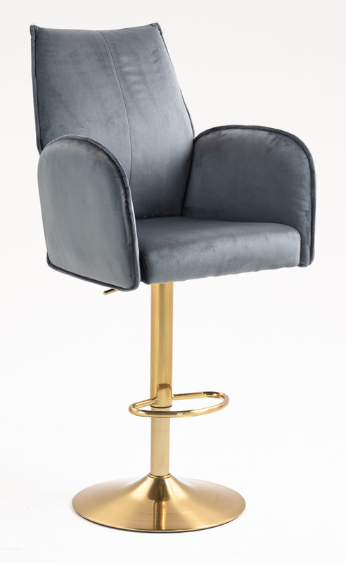 FOTEL HR280W GRAFITOWY WELUR ZŁOTA PODSTAWA