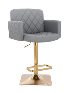 FOTEL HR802KW SZARY ZŁOTA PODSTAWA