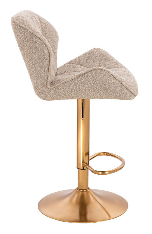 FOTEL HR111W LATTE BARANEK ZŁOTA PODSTAWA