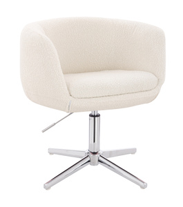 FOTEL HR333CROSS KREMOWY BARANEK CHROMOWANA PODSTAWA