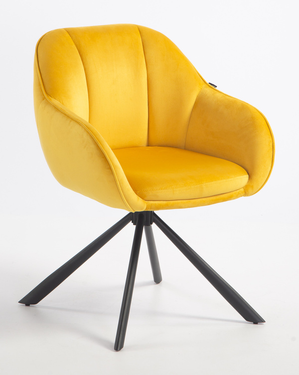 HOKER HR2055 ŻÓŁTY WELUR CZARNY PAJĄK