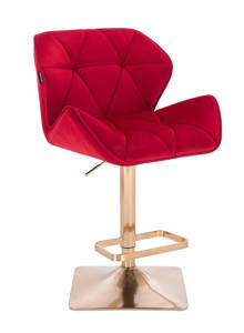 HOKER HR111KW CZERWONY WELUR ZŁOTA PODSTAWA