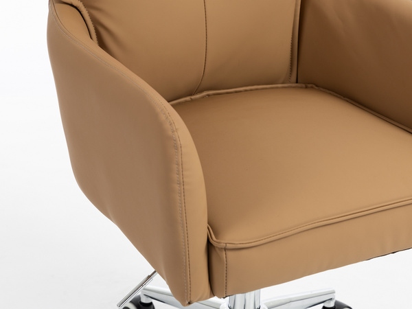 HOKER HR250K KARMELOWY EKOSKÓRA PREMIUM SOFT CHROMOWANA PODSTAWA