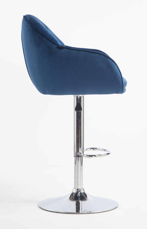 HOKER HR2055W CIEMNE MORZE WELUR CHROMOWANA PODSTAWA