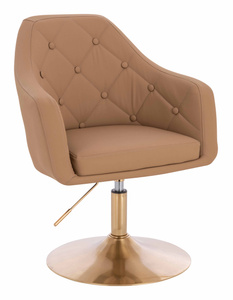 HOKER HR831N KARMELOWY EKOSKÓRA PREMIUM SOFT ZŁOTA PODSTAWA