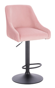 FOTEL HR920W PUDROWY RÓŻ WELUR CZARNA PODSTAWA