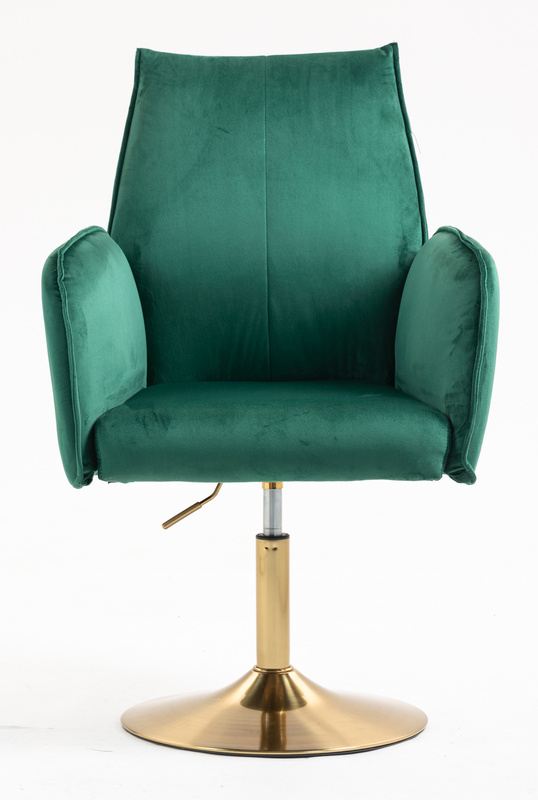 FOTEL HR280N BUTELKOWA ZIELEŃ WELUR ZŁOTA PODSTAWA