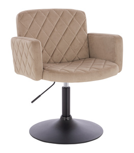 FOTEL HR802N LATTE WELUR CZARNA PODSTAWA