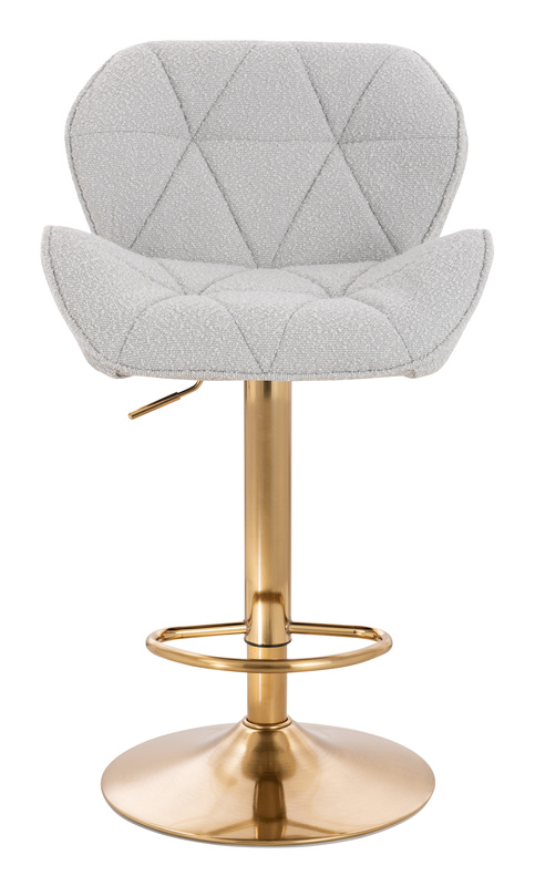 FOTEL HR111W SZARY BARANEK ZŁOTA PODSTAWA