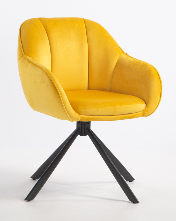 HOKER HR2055 ŻÓŁTY WELUR CZARNY PAJĄK