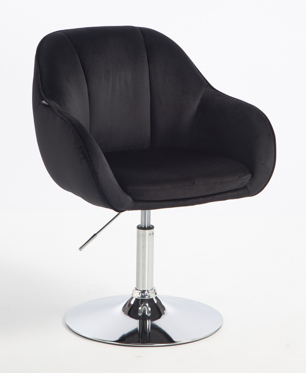 HOKER HR2055N CZARNY WELUR CHROMOWANA PODSTAWA