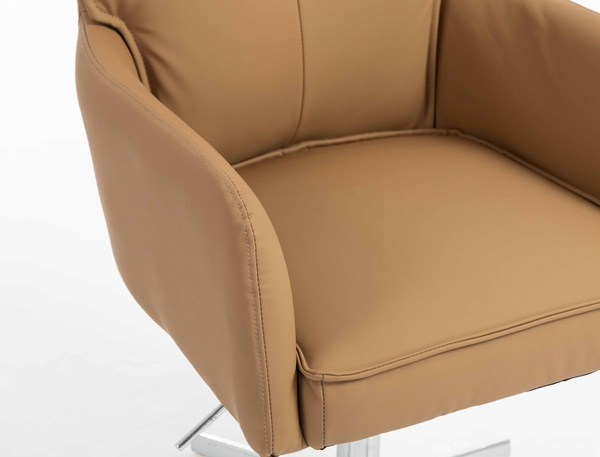 HOKER HR250CROSS KARMELOWY EKOSKÓRA PREMIUM SOFT CHROMOWANA PODSTAWA