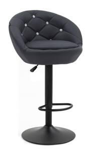 FOTEL HR948W CZARNY EKOSKÓRA CZARNA PODSTAWA