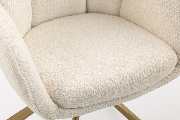 FOTEL HR2055 KREMOWY BARANEK ZŁOTY PAJĄK