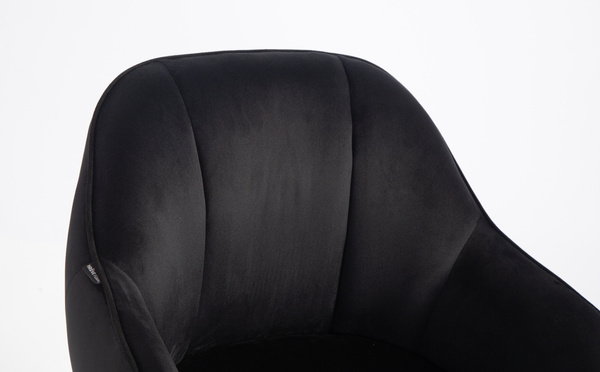 HOKER HR2055N CZARNY WELUR CHROMOWANA PODSTAWA