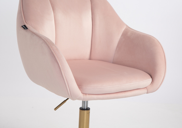 HOKER HR2055N PUDROWY RÓŻ WELUR ZŁOTA PODSTAWA