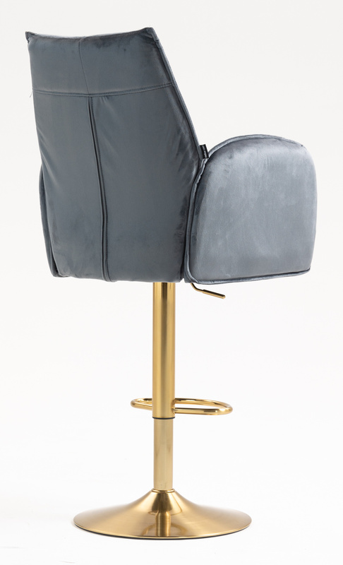 FOTEL HR280W GRAFITOWY WELUR ZŁOTA PODSTAWA