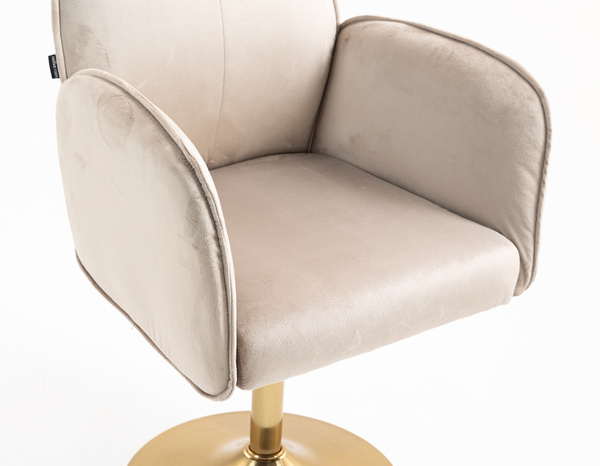 FOTEL HR280N LATTE WELUR ZŁOTA PODSTAWA