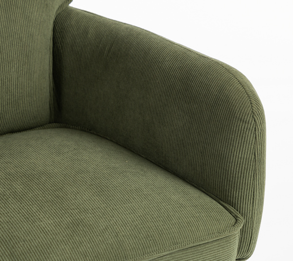 HOKER HR250K ZIELONY SZAŁWIA PREMIUM CORD SZTRUKS CHROMOWANA PODSTAWA