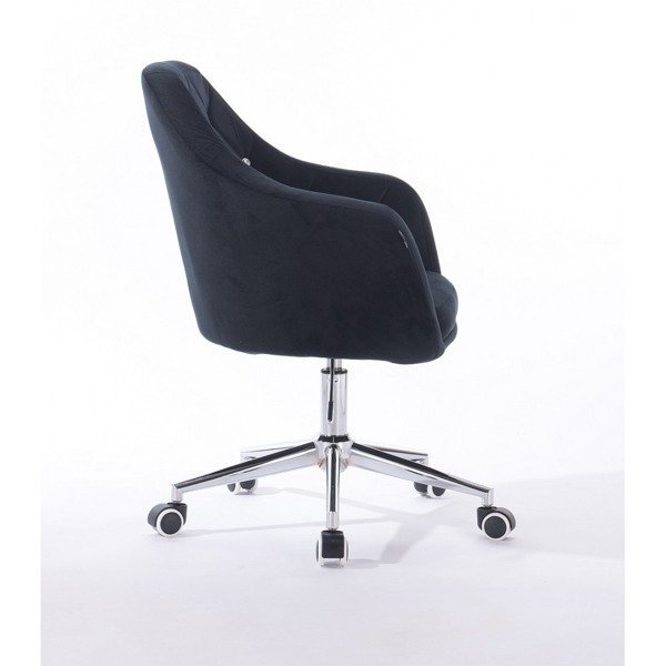 FOTEL HR830K CZARNY WELUR KÓŁKA