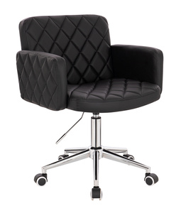 FOTEL HR802K CZARNY CHROMOWANA PODSTAWA