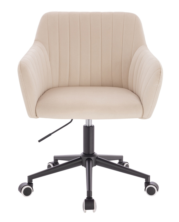 FOTEL HR190K KREMOWY WELUR CZARNA PODSTAWA