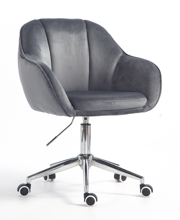 HOKER HR2055K GRAFITOWY WELUR CHROMOWANA PODSTAWA