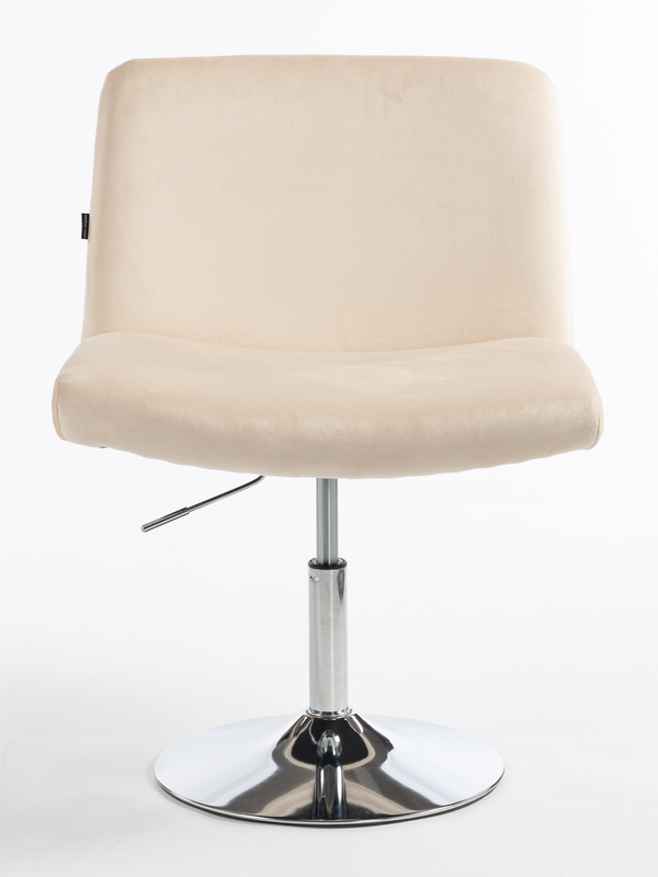 HOKER HR150N KREMOWY WELUR CHROMOWANA PODSTAWA