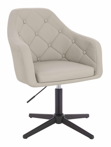 HOKER HR831CROSS ECRU EKOSKÓRA PREMIUM SOFT CZARNA PODSTAWA