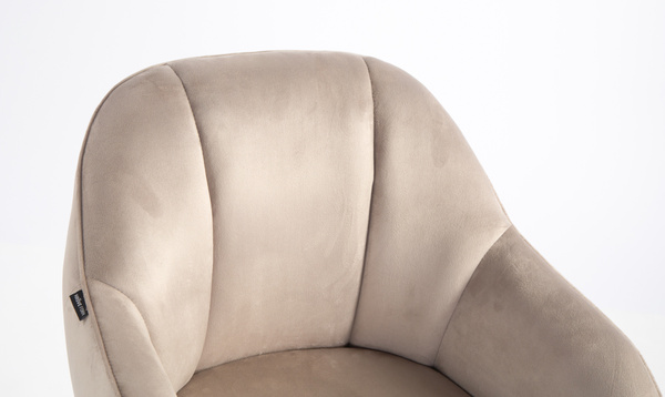 FOTEL HR2055K LATTE WELUR CZARNA PODSTAWA