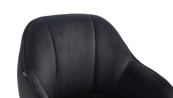 HOKER HR2055K CZARNY WELUR CHROMOWANA PODSTAWA