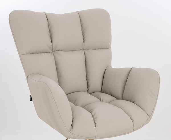 HOKER HR650N ECRU EKOSKÓRA PREMIUM SOFT CHROMOWANA PODSTAWA