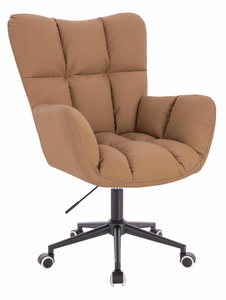 HOKER HR650K KARMELOWY EKOSKÓRA PREMIUM SOFT CZARNA PODSTAWA