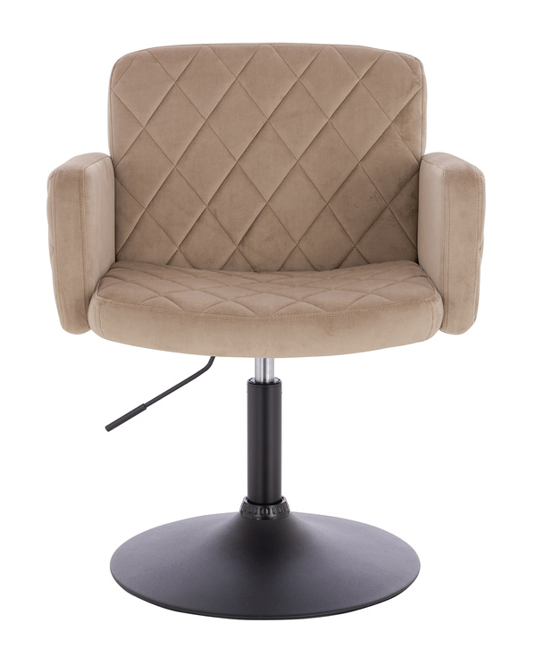 FOTEL HR802N LATTE WELUR CZARNA PODSTAWA