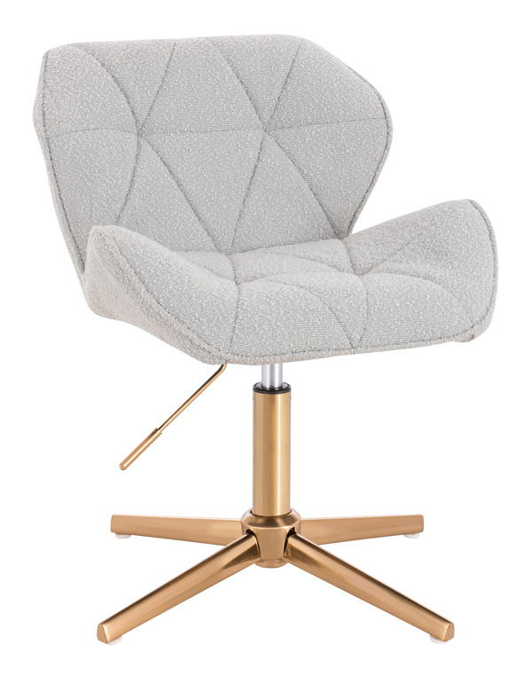 FOTEL HR111CROSS SZARY BARANEK ZŁOTA PODSTAWA