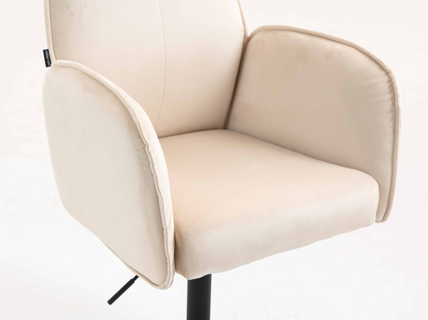 FOTEL HR280N KREMOWY WELUR CZARNA PODSTAWA