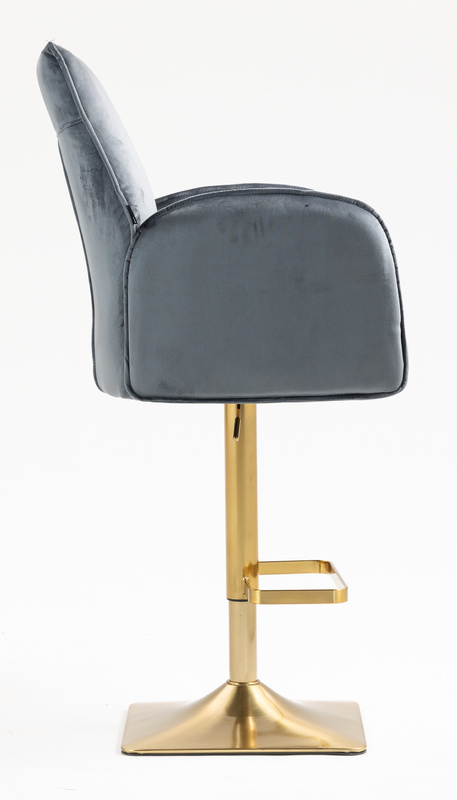 FOTEL HR280KW GRAFITOWY WELUR ZŁOTA PODSTAWA