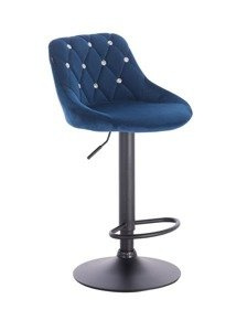 FOTEL HR1054CW CZARNY MAT CIEMNE MORZE WELUR