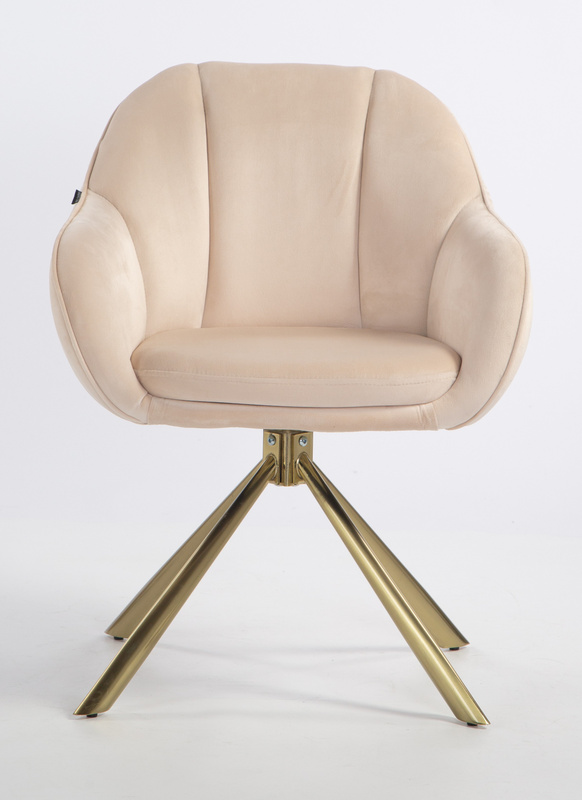 HOKER HR2055 KREMOWY WELUR ZŁOTY PAJĄK