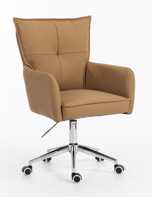 HOKER HR250K KARMELOWY EKOSKÓRA PREMIUM SOFT CHROMOWANA PODSTAWA