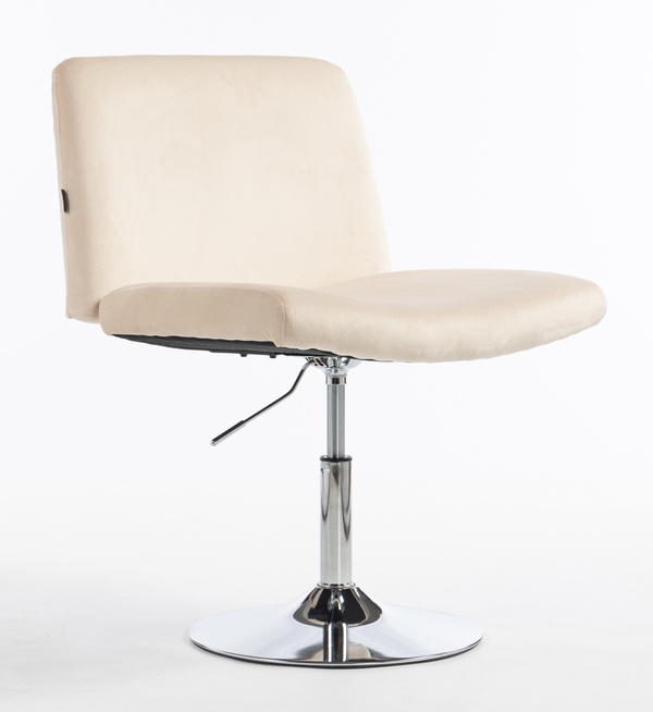 HOKER HR150N KREMOWY WELUR CHROMOWANA PODSTAWA