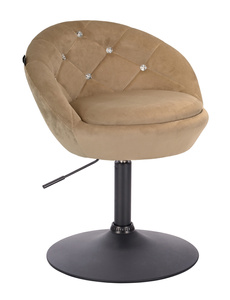 FOTEL HR948N LATTE WELUR CZARNA PODSTAWA