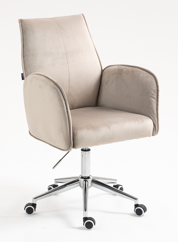 FOTEL HR280K LATTE WELUR CHROMOWANA PODSTAWA