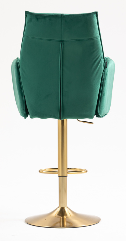 FOTEL HR280KW BUTELKOWA ZIELEŃ WELUR ZŁOTA PODSTAWA
