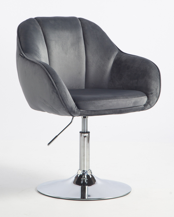 HOKER HR2055N GRAFITOWY WELUR CHROMOWANA PODSTAWA